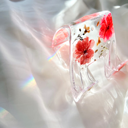 桜とかすみ草のタブレットスタンド♡押し花アート♡レジンアート 6枚目の画像