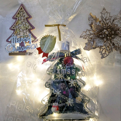 クリスマスハーバリウム クリスマスツリーハーバリウム プレゼントにも