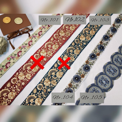 インド刺繍リボン 1m【リボンNO.921】　刺繍リボン　ハギレ　カット売り インド刺繍リボン 1m【リボンNO.921】 刺繍リボン ハギレ カット