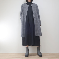 穿起來也寬鬆單調❣️可愛造型繭型大衣（棉/灰） 第16張的照片