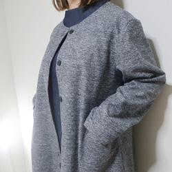 穿起來也寬鬆單調❣️可愛造型繭型大衣（棉/灰） 第13張的照片
