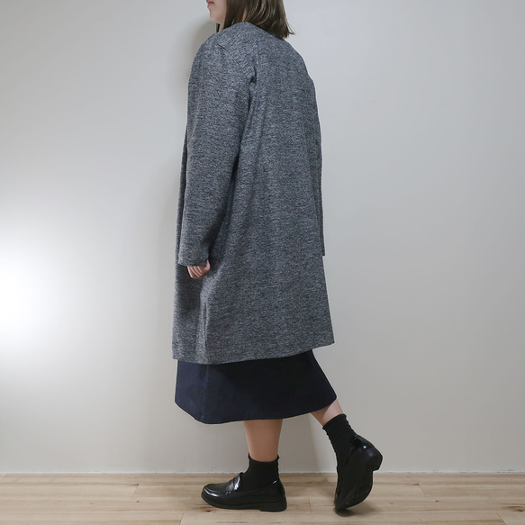 穿起來也寬鬆單調❣️可愛造型繭型大衣（棉/灰） 第14張的照片