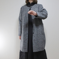 穿起來也寬鬆單調❣️可愛造型繭型大衣（棉/灰） 第15張的照片
