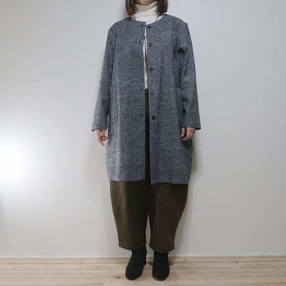 穿起來也寬鬆單調❣️可愛造型繭型大衣（棉/灰） 第11張的照片