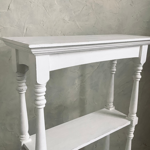 【受注制作】コンソールテーブル・飾り棚・木製・シェルフ・キレイ目・ホワイト・フレンチ・シャビー(#101) 飾り棚 はこちらです RIZ3168571307(24480円)