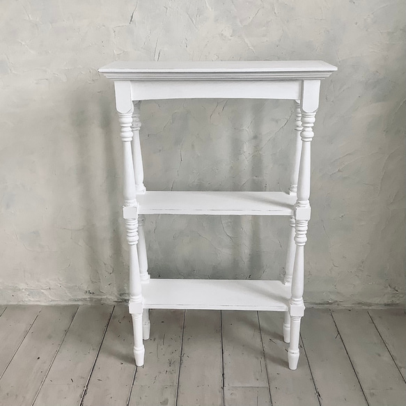 【受注制作】コンソールテーブル・飾り棚・木製・シェルフ・キレイ目・ホワイト・フレンチ・シャビー(#101) 飾り棚 はこちらです RIZ3168571307(24480円)