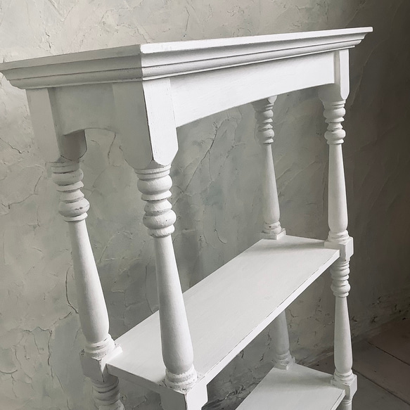 【受注制作】コンソールテーブル・飾り棚・木製・シェルフ・キレイ目・ホワイト・フレンチ・シャビー(#101) 飾り棚 はこちらです RIZ3168571307(24480円)