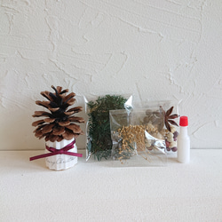 クリスマスツリー  松ぼっくりミニツリー   手作りキット 6枚目の画像