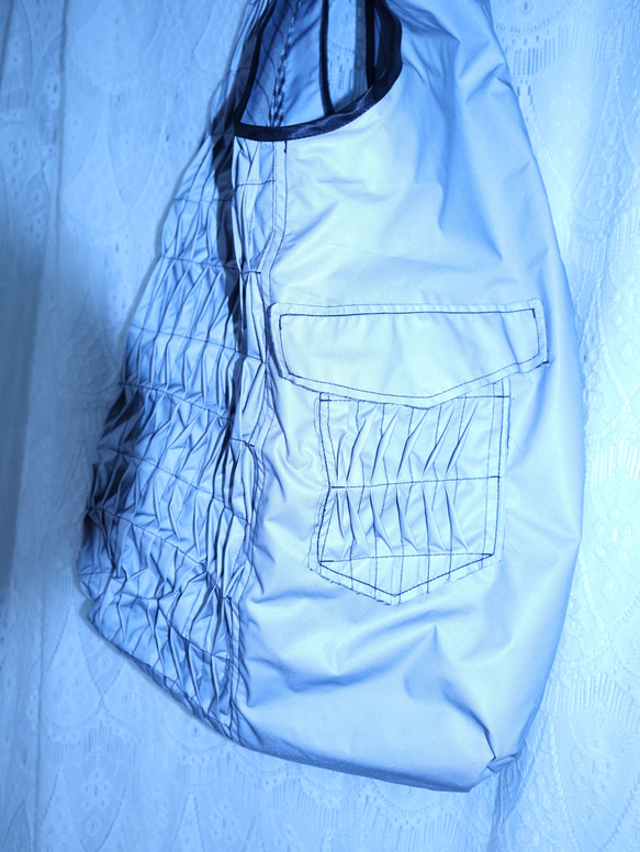 2way design pocket tote bag 0007LG meikeiin handmade 17枚目の画像