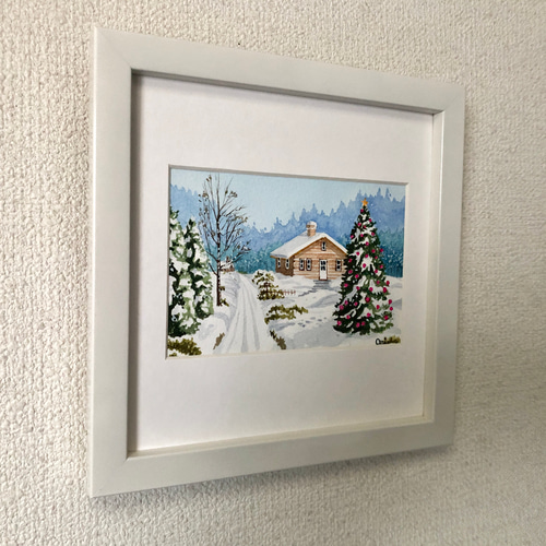 F40号】冬の日#02 油絵 oilpainting 原画 ホワイト チェック F40号】冬