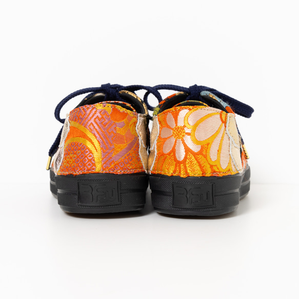 KIRAKU / 尺寸 25.0 公分 鞋匠改造運動鞋 菊花圖案和服帶運動鞋 第8張的照片