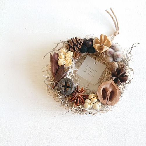 木の実のミニリース ➁ リース MM360° 通販 16759726｜Creema(クリーマ)