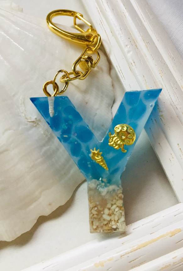 アルファベット キーホルダー レジン 海 Y チャーム season 通販 アルファベット キーホルダー レジン 海 Y チャーム season 通販