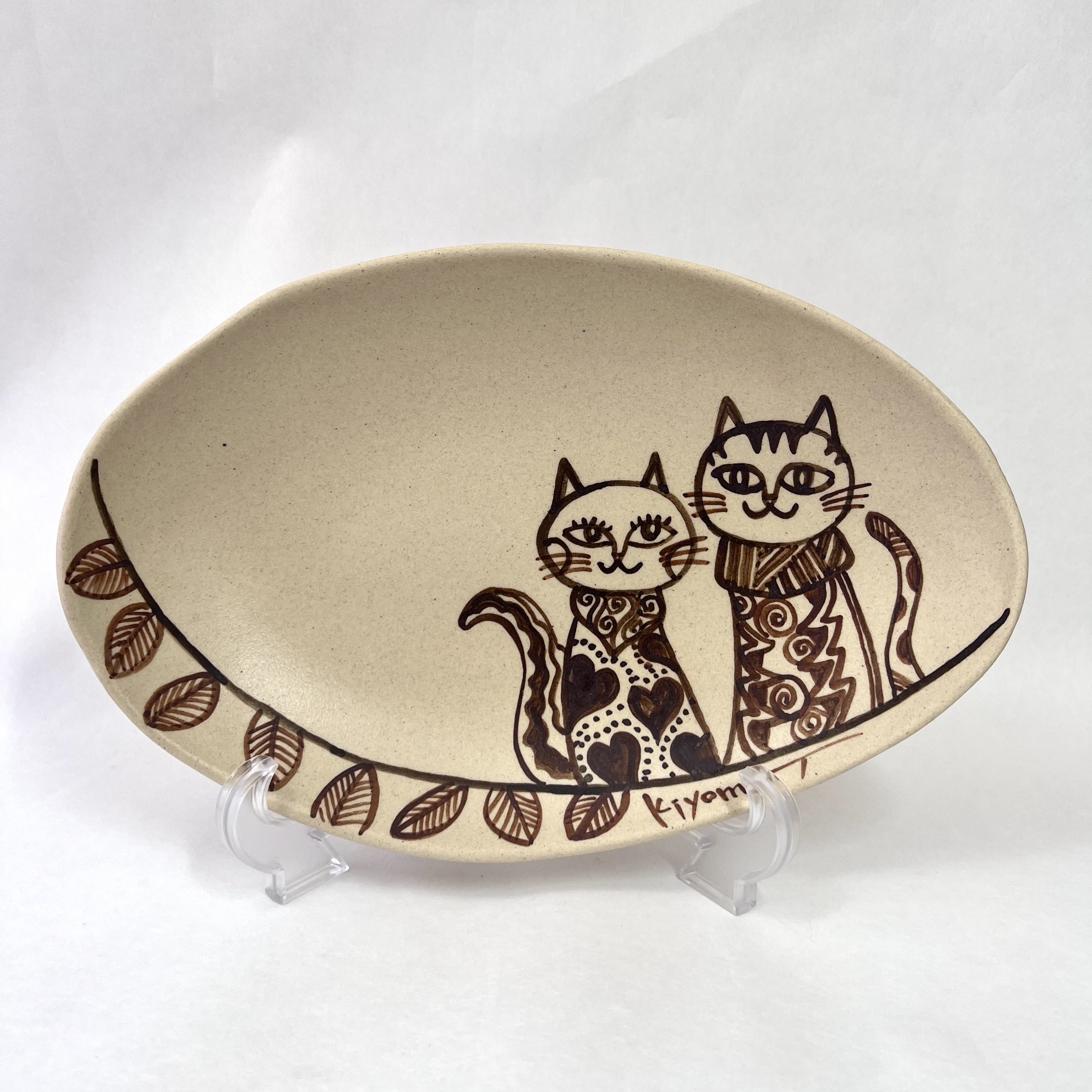 ✨新品、飾り皿、作家品、大皿、裏の模様も素敵