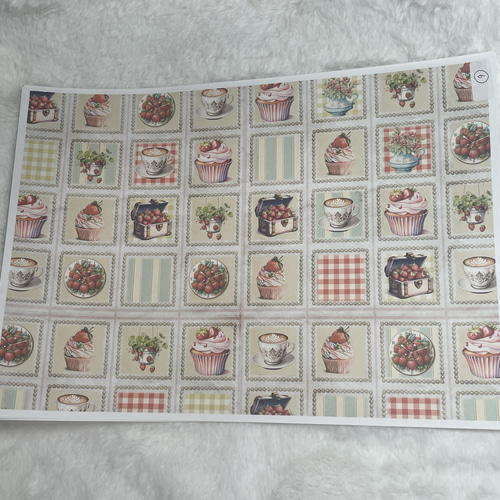 いちご デザインペーパー デザペ 12種類 おすそ分けファイル 平袋