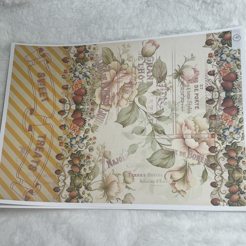 いちご デザインペーパー デザペ 12種類 おすそ分けファイル 平袋