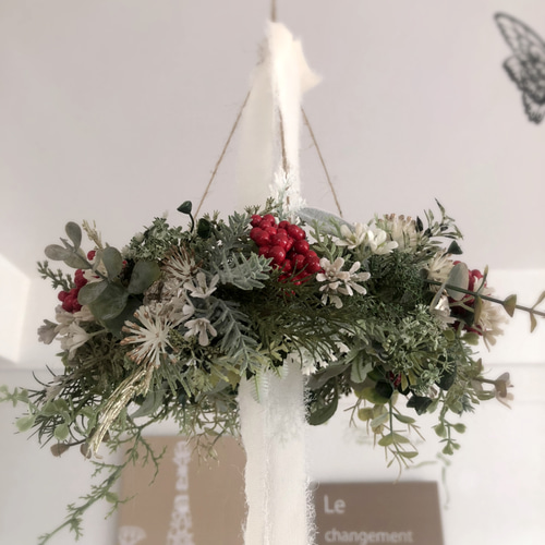 光触媒 フライングブーケ クリスマスリース フライングリース フラワーリース 花 光触媒 フライングブーケ クリスマスリース フライングリース