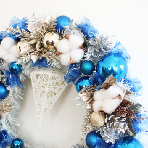 超早割祭2024』1点限り「送料無料」クリスマスリース 直径約40cm