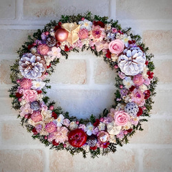 【専用】pink Xmasリース リース クリスマス Mサイズ クリスマスリース Christmas Xmas Wreath