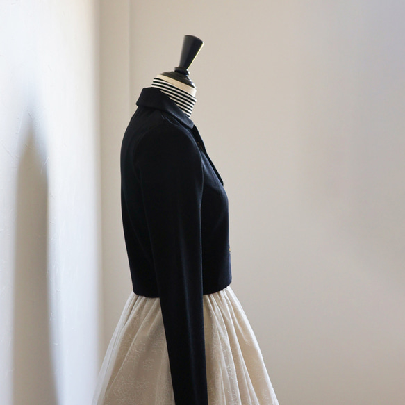 在庫僅か！【スタイルアップ効果◎】ミラノリブ 襟付きジャケットボレロ【ブラック】 ミラノリブ