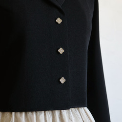 [風格提升◎]米蘭羅紋領外套波萊羅[黑色] 第10張的照片