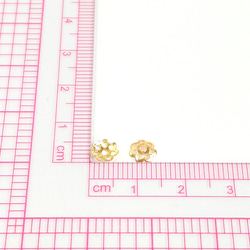 【2色500個】 6mm  ビーズキャップ  花座/座金  カツラ  お花/フラワーパーツ  ゴールド＆ホワイトシルバー 2枚目の画像