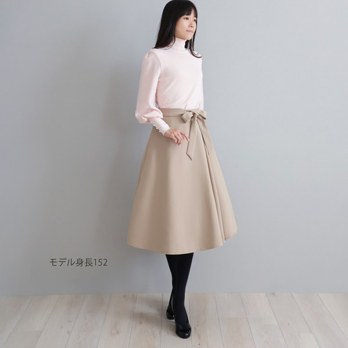 ブラウン フレアスカート リボン付き 洗える】リボン付きフレアスカート / Tiaclasse | ファッション