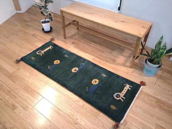 み*ん様 ウール ギャッベ ランナーラグ 廊下マット ペルシャ絨毯