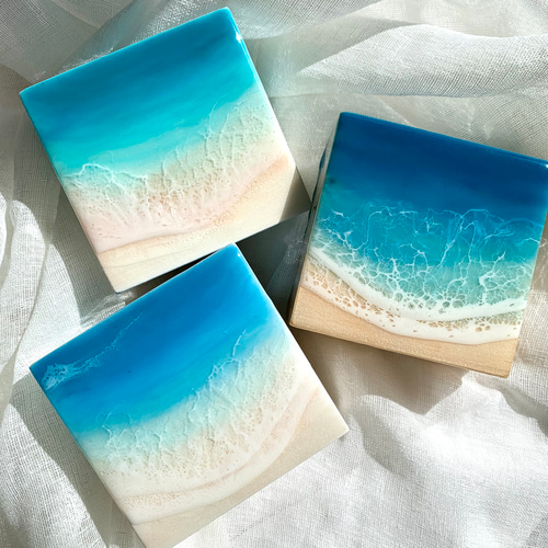 置ける海① レジンアート 海 絵画 fumio 通販｜Creema(クリーマ) 16760647 