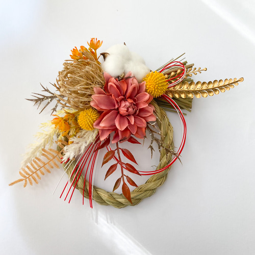 35しめ縄 しめ飾り 正月飾り ドライフラワー スワッグ インテリア 雑貨