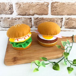 【NEW】選べるドリンク付き☆ハンバーガーセット　フェルト　おままごと　 5枚目の画像