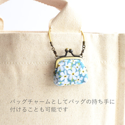 NEW 花柄ミニがまぐちハンドバッグ(XS) - 「春の花園」made in Japan fabric [852] 9枚目の画像