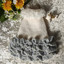 002犬服＊手編みワンピース 超小型犬 梅春物 繊細ワンピース