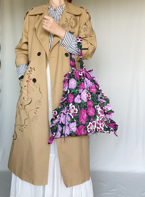 お客様専用カート　floral drawstring bag (Italian vintage) 3枚目の画像