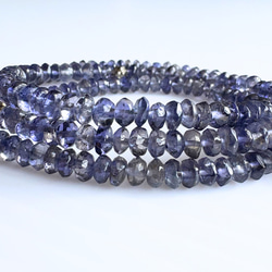 【A32】　ネックレス　天然石ビーズ　梅銀細工　カットアイオライト　半貴石　３月誕生石 7枚目の画像