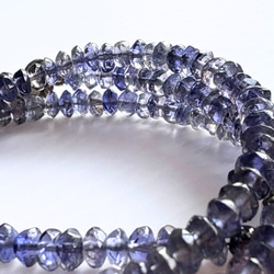 【A32】　ネックレス　天然石ビーズ　梅銀細工　カットアイオライト　半貴石　３月誕生石 8枚目の画像