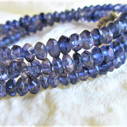 【A32】　ネックレス　天然石ビーズ　梅銀細工　カットアイオライト　半貴石　３月誕生石 9枚目の画像