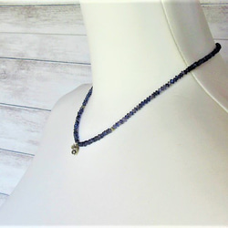 【A32】　ネックレス　天然石ビーズ　梅銀細工　カットアイオライト　半貴石　３月誕生石 17枚目の画像