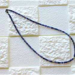 【A32】　ネックレス　天然石ビーズ　梅銀細工　カットアイオライト　半貴石　３月誕生石 14枚目の画像