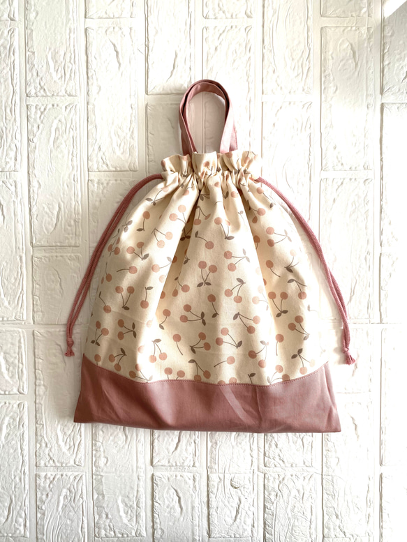 体操服袋 大きめ 持ち手付き 体操服入れ 巾着袋 巾着 巾着袋大