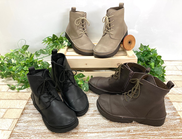 袋縫い13㎝丈のレースアップシューズIC-500 6枚目の画像