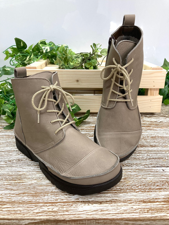 袋縫い13㎝丈のレースアップシューズIC-500 10枚目の画像