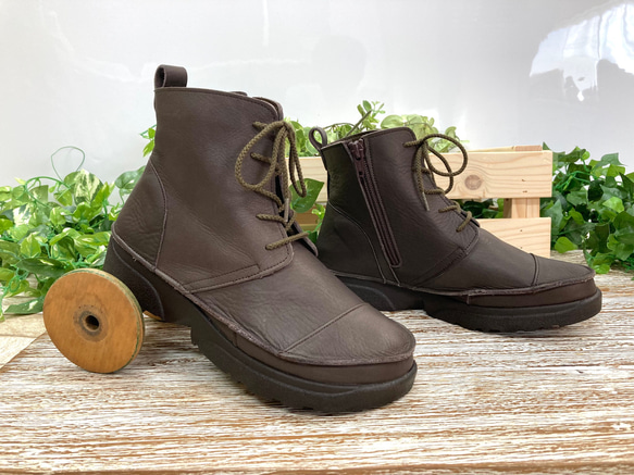 袋縫い13㎝丈のレースアップシューズIC-500 8枚目の画像