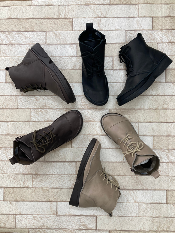 袋縫い13㎝丈のレースアップシューズIC-500 1枚目の画像