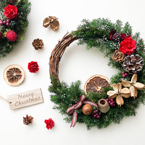 深い森のリース Christmas Wreath 森のクリスマスリース リース Coco fleur 通販 8234666｜Creema