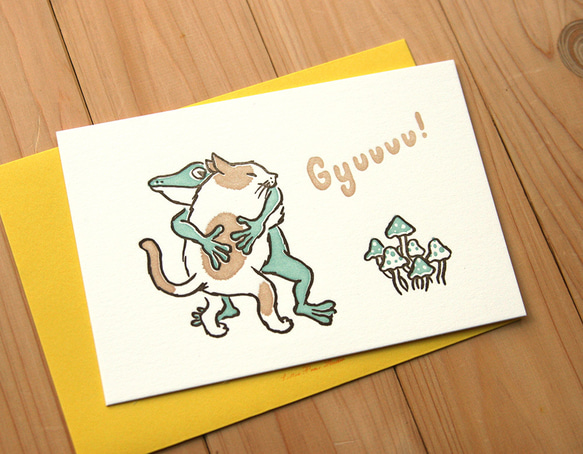 活版印刷カード　ハグしようよ 1枚目の画像