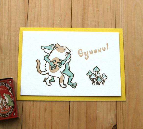 活版印刷カード　ハグしようよ 2枚目の画像