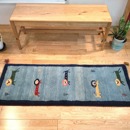 み*ん様 ウール ギャッベ ランナーラグ 廊下マット ペルシャ絨毯