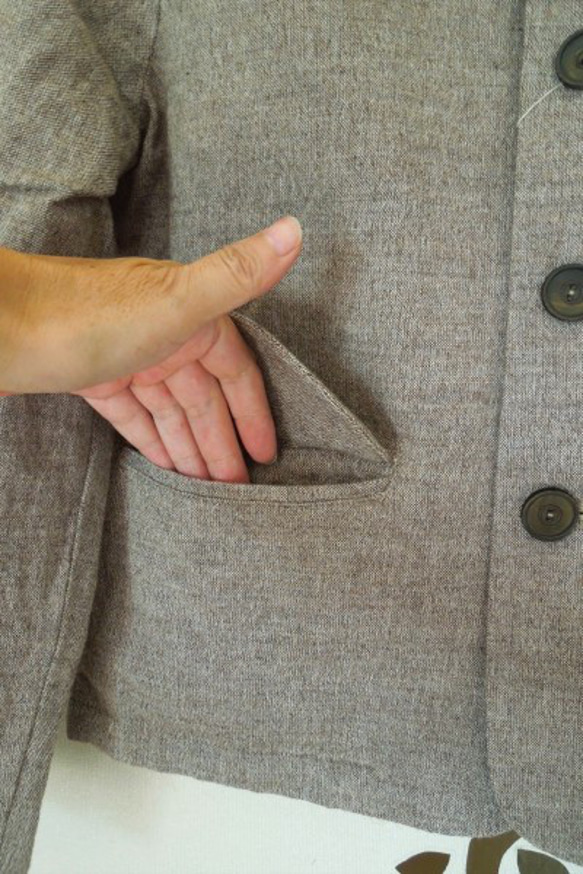 bighug 手織りコットンウールジャケット 7枚目の画像
