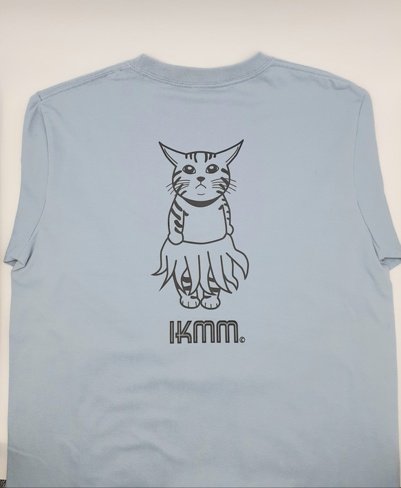 《長袖Tシャツ》IKAMIMI猫　アシッドブルー　ユニセックス（男女兼用） 5枚目の画像